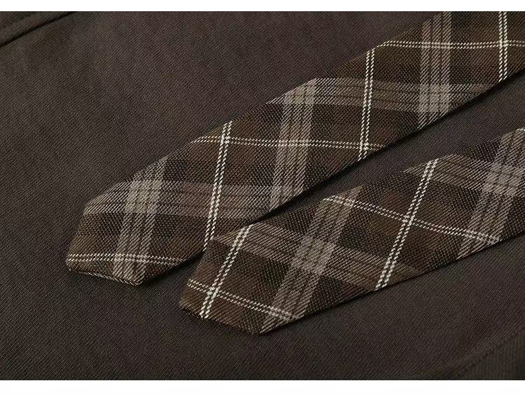 Retro Plaid Ribbon Straight Leg Casual Pants