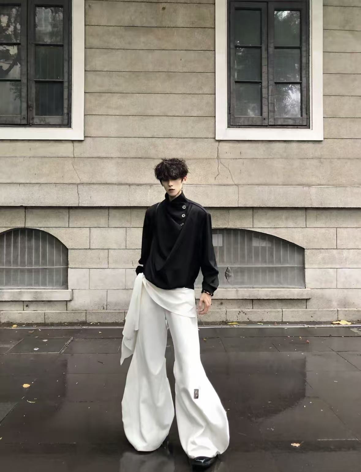 Original Niche Irregular Multi-Button Scarf-Collar Shirt (Yuta Okkotsu Cosplay)