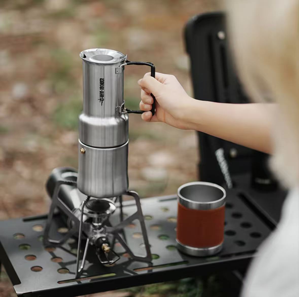 Outdoor Stainless Steel Pour-Over Espresso Extraction Set
