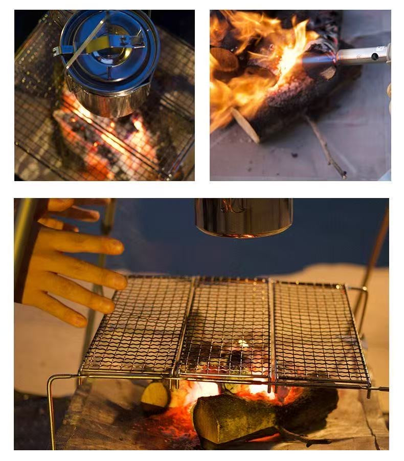 Ultralight Foldable Fire Pit Outdoor Camping Stainless Steel BBQ Grill
