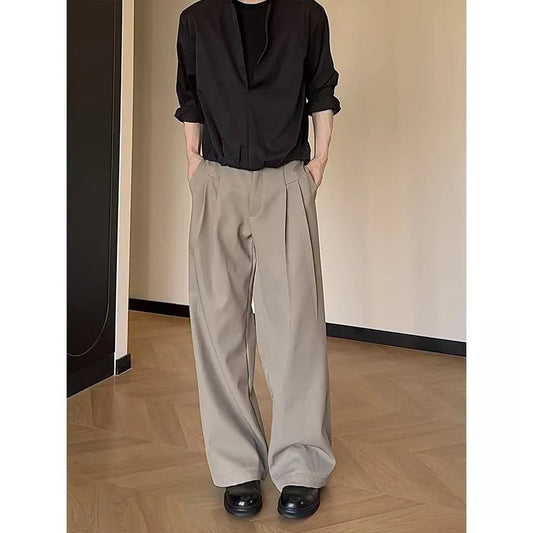 Summer Sophisticated Draping 3D Old Money Style Loose Versatile Suit Trousers