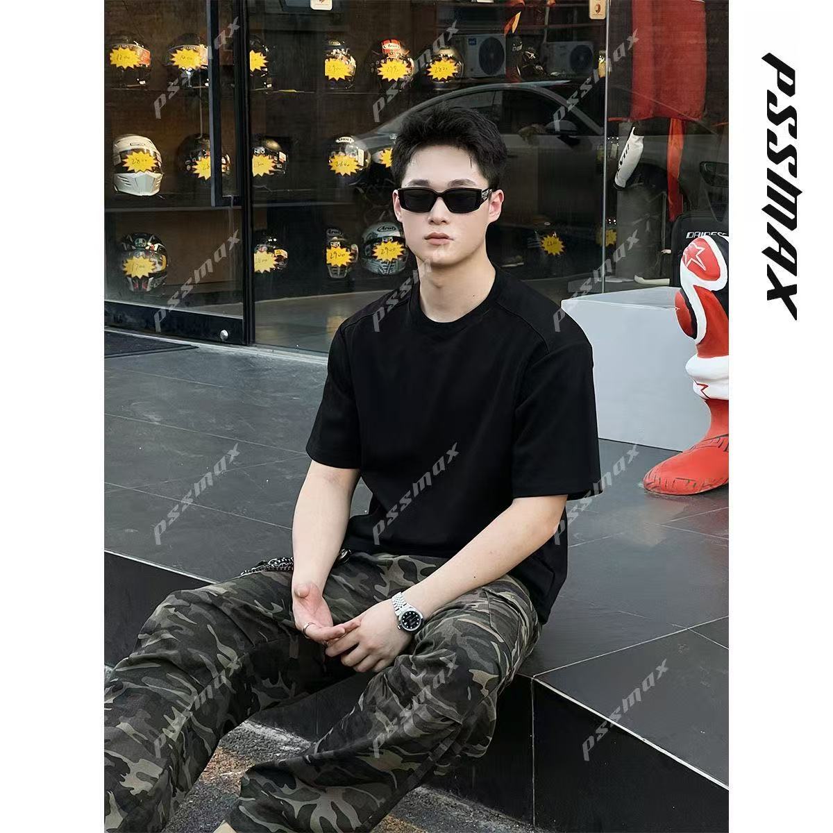 [Shujixian] Men's Versatile Structured Casual Short-Sleeved T-Shirt for Plus-Size Men