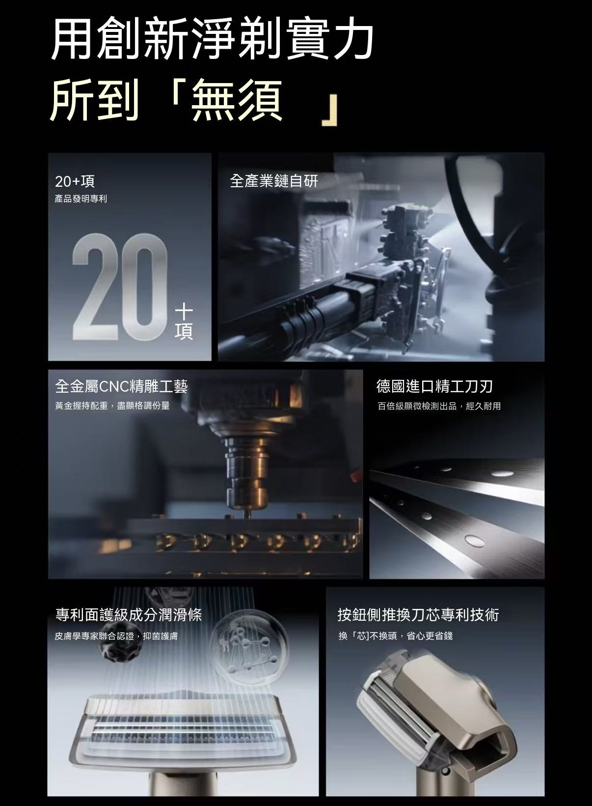 (For Men) All-metal manual razor