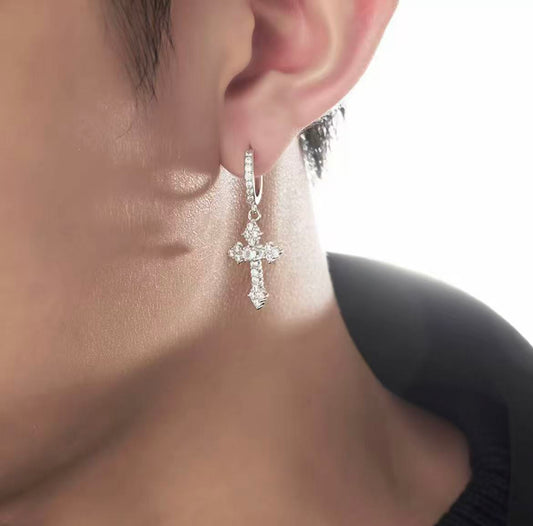 Explosive Alloy Cross Earrings