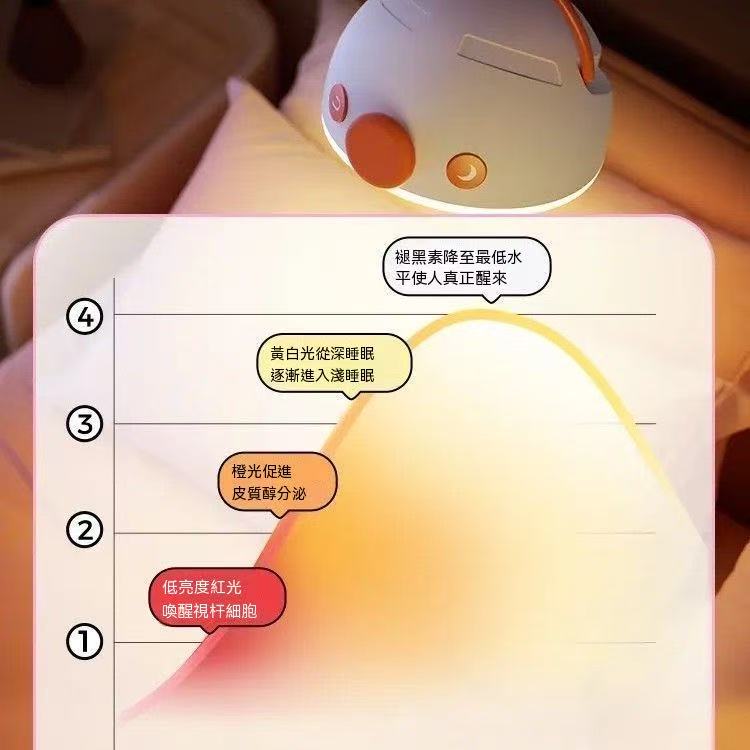 Dormitory-specific simulated sunrise alarm clock