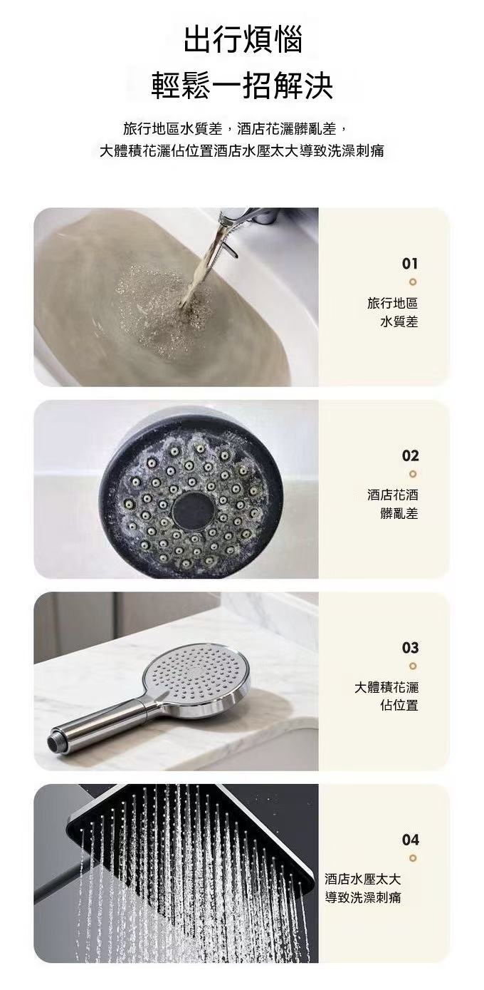 Mini lightweight filter shower head