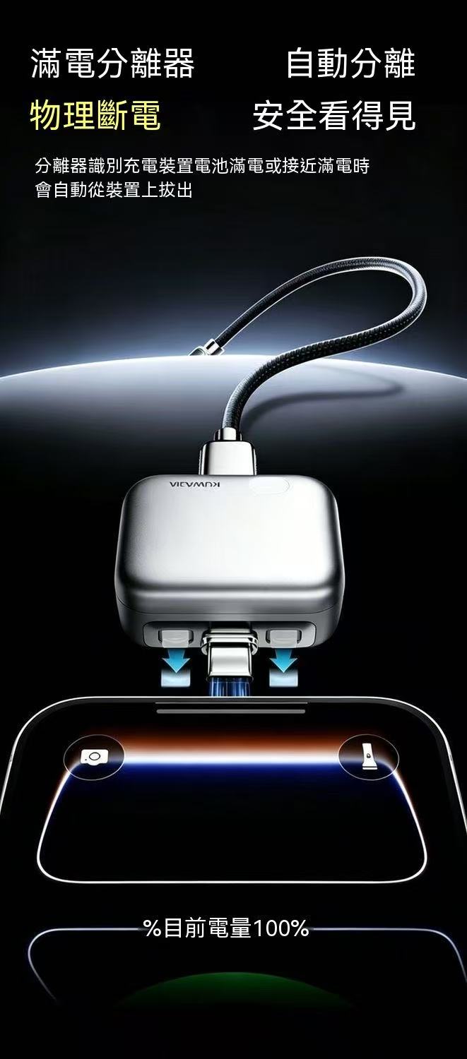 Fully Charged Automatic Disconnect Charger - AI Smart Power Cutoff Model
(Compatible with iPhone/Android)