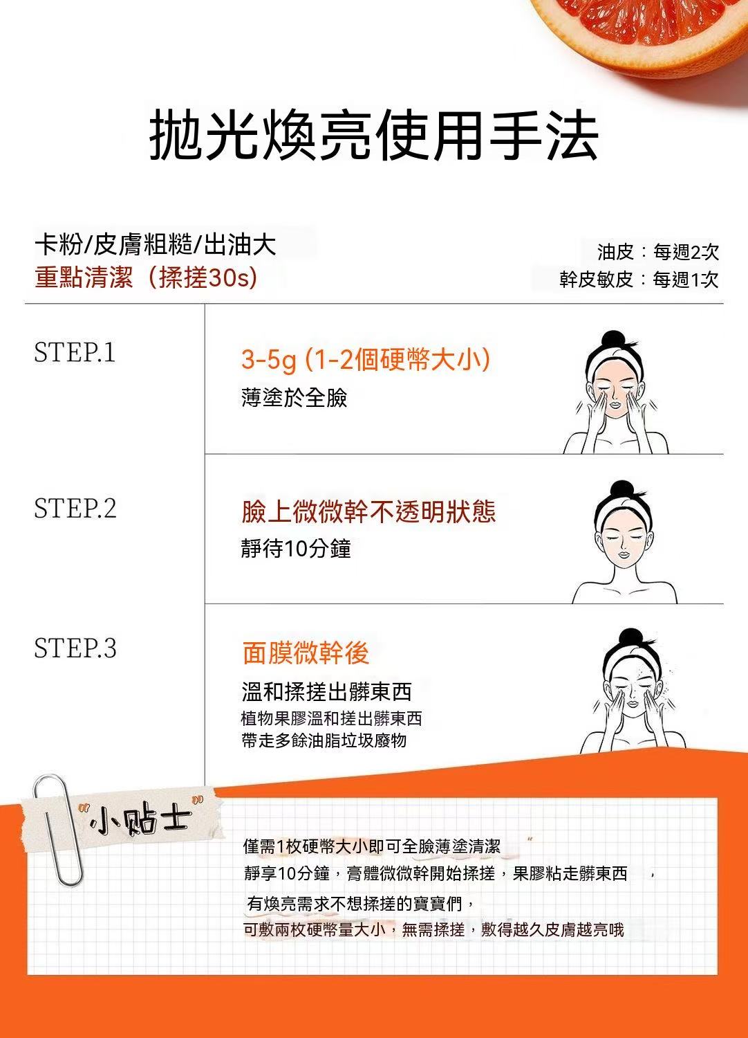 大橘罐拋光膜美容院刷酶療清潔泥膜去角質黑頭煥亮