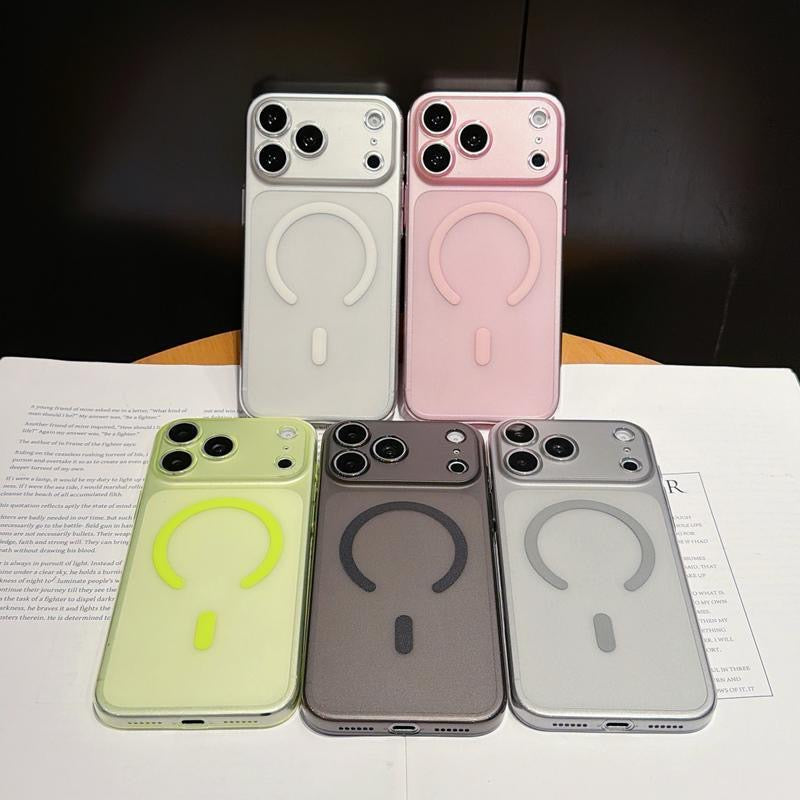 適用iphone超薄冰霧磨砂磁吸手機殼
