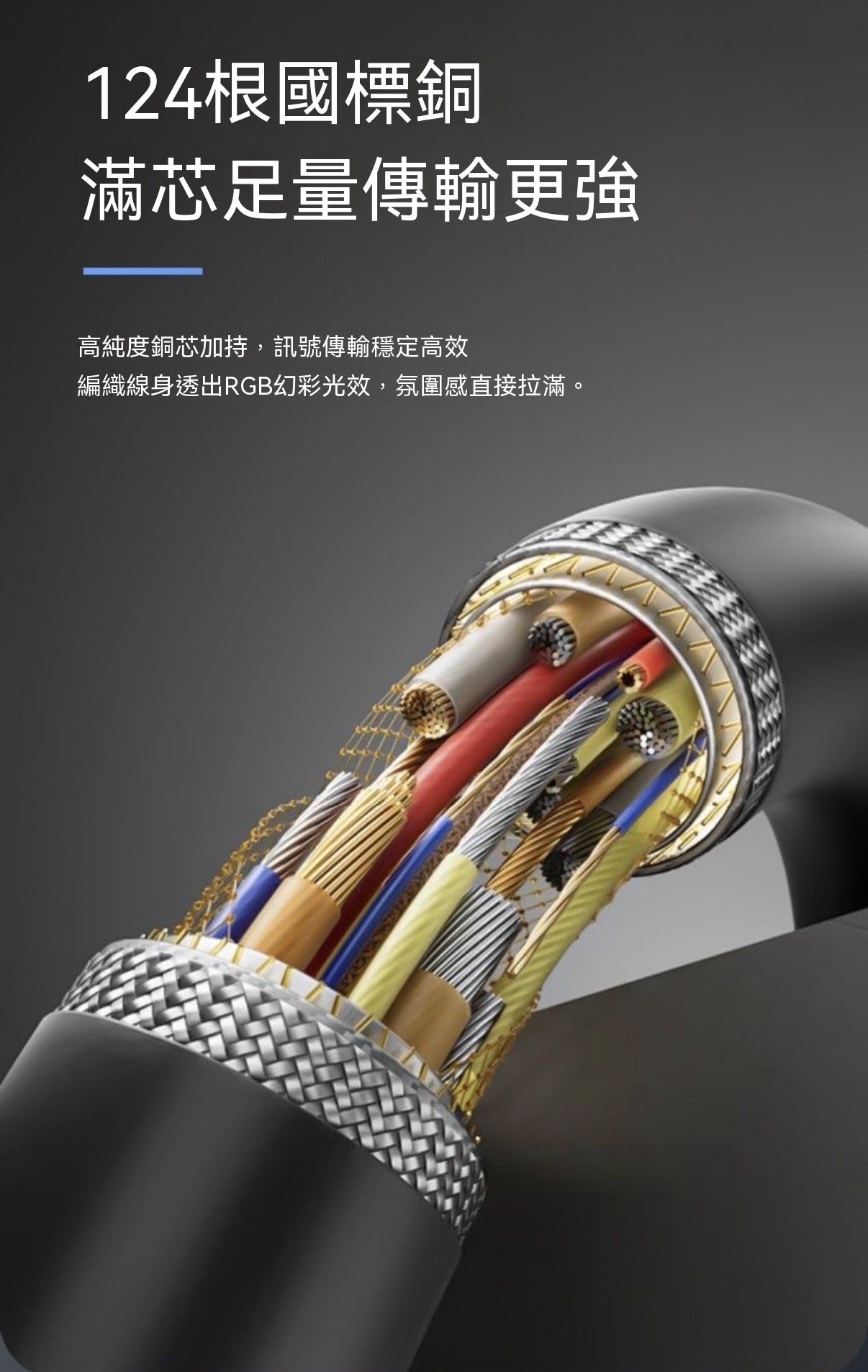 Star Light 8K Two-in-One Braided Gaming Aviator Cable