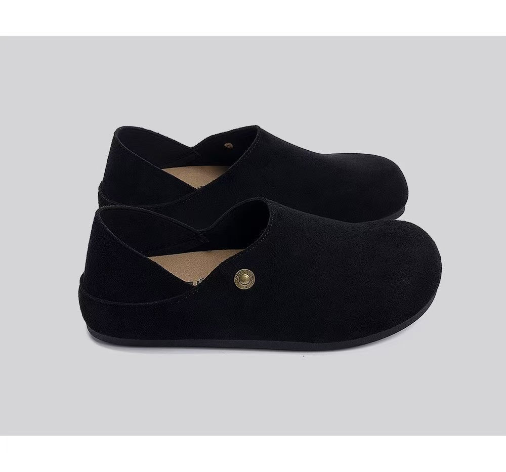 Vintage Round-Toe Birkenstock-Style Backless Clogs with Convertible Heel Strap