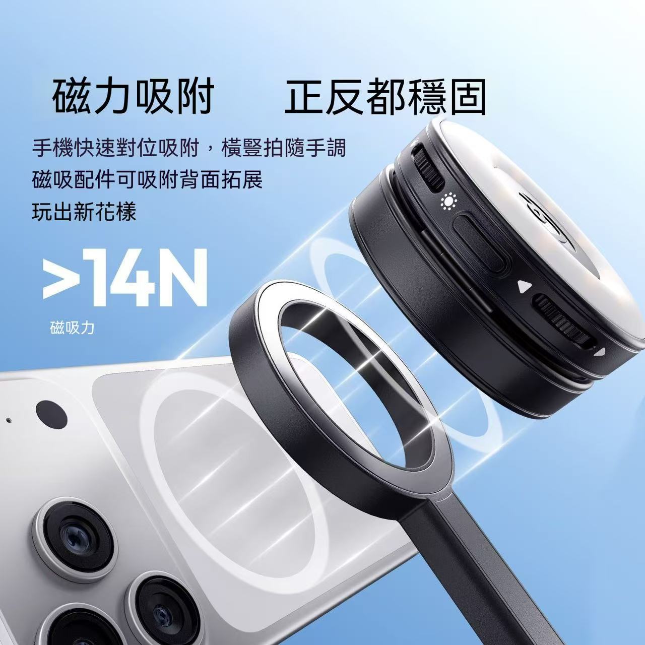 SK-21 One-Touch Open/Close Magnetic Phone Holder with Automatic Pop-Up Floor Tripod
