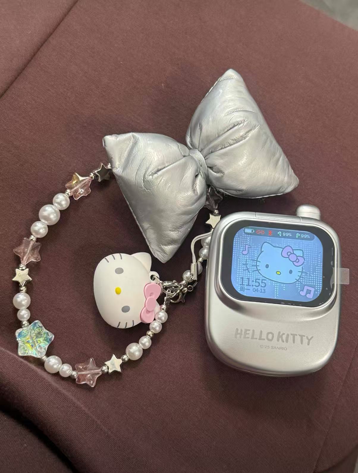 Hello Kitty Phone-Shaped Screen Bluetooth Earbuds