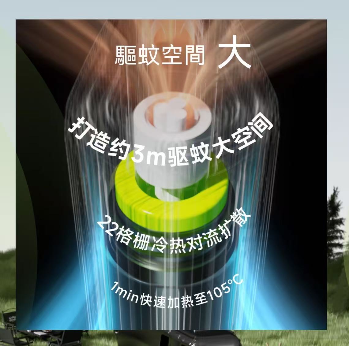 輕量化戶外電熱空間驅蚊器