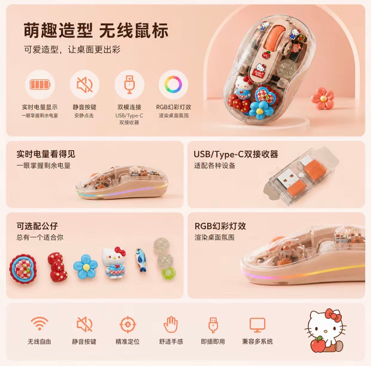KT手工DIY透明無線滑鼠