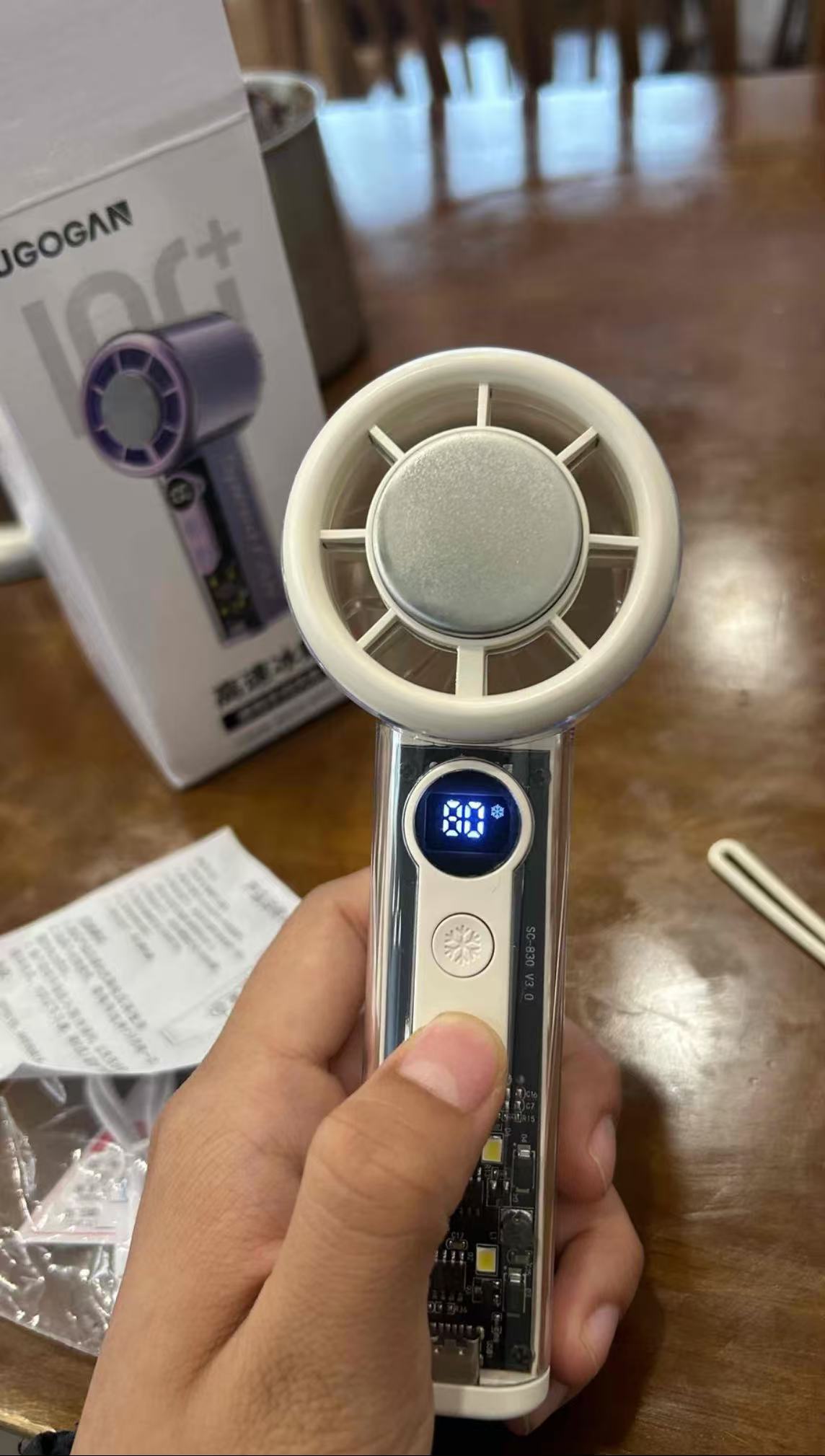 冰敷高速透明手持小風扇