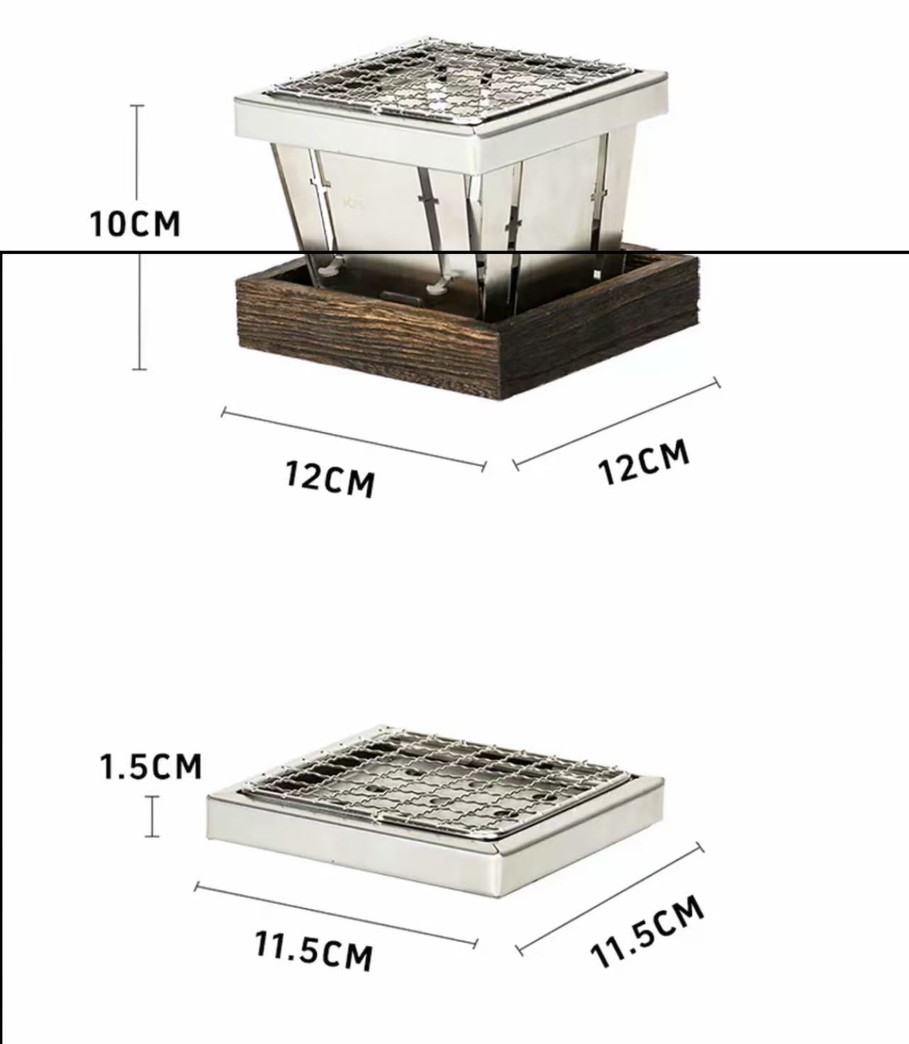 Outdoor Camping Stainless Steel Barbecue Pocket Stove Portable Folding