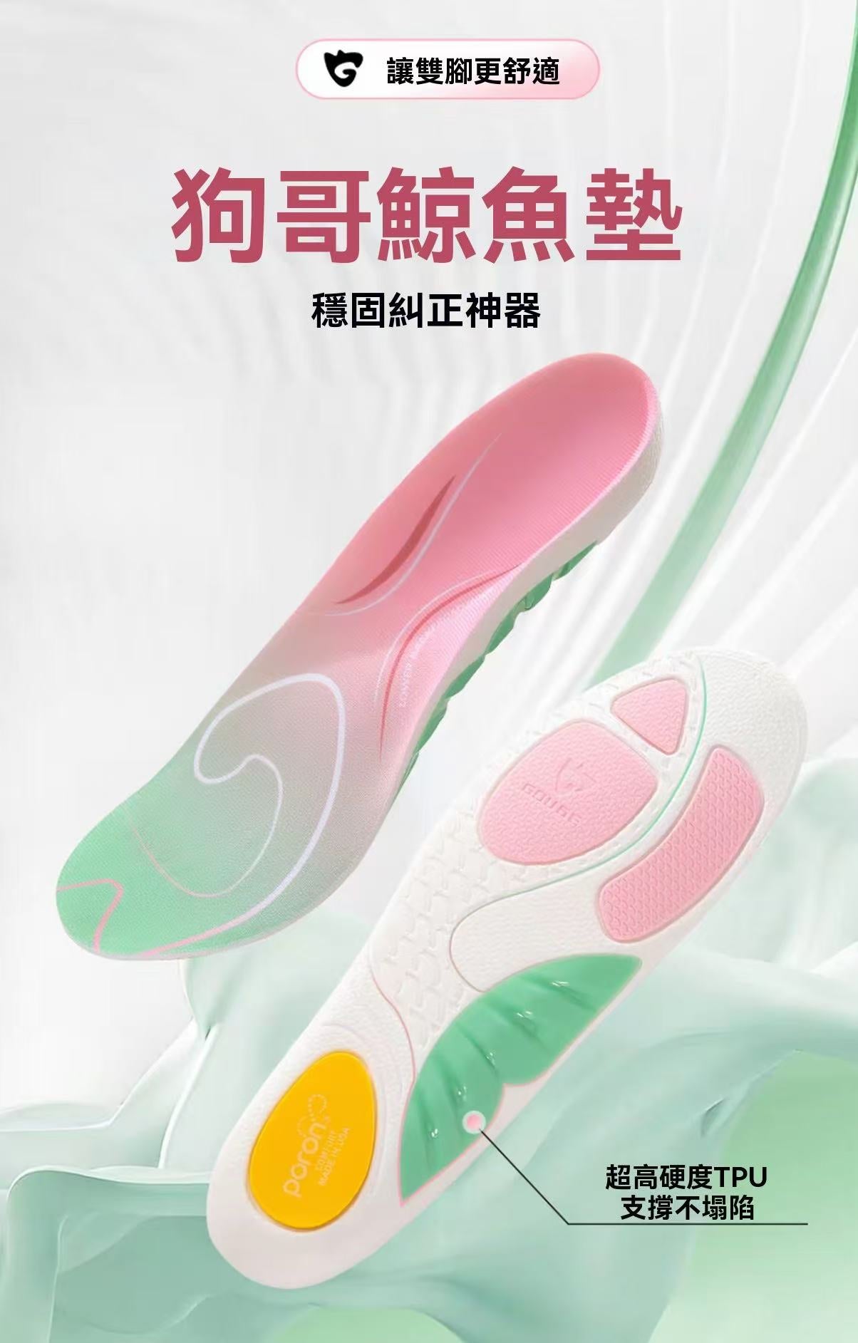 TPU arch support sports insole (sweat-wicking and breathable)