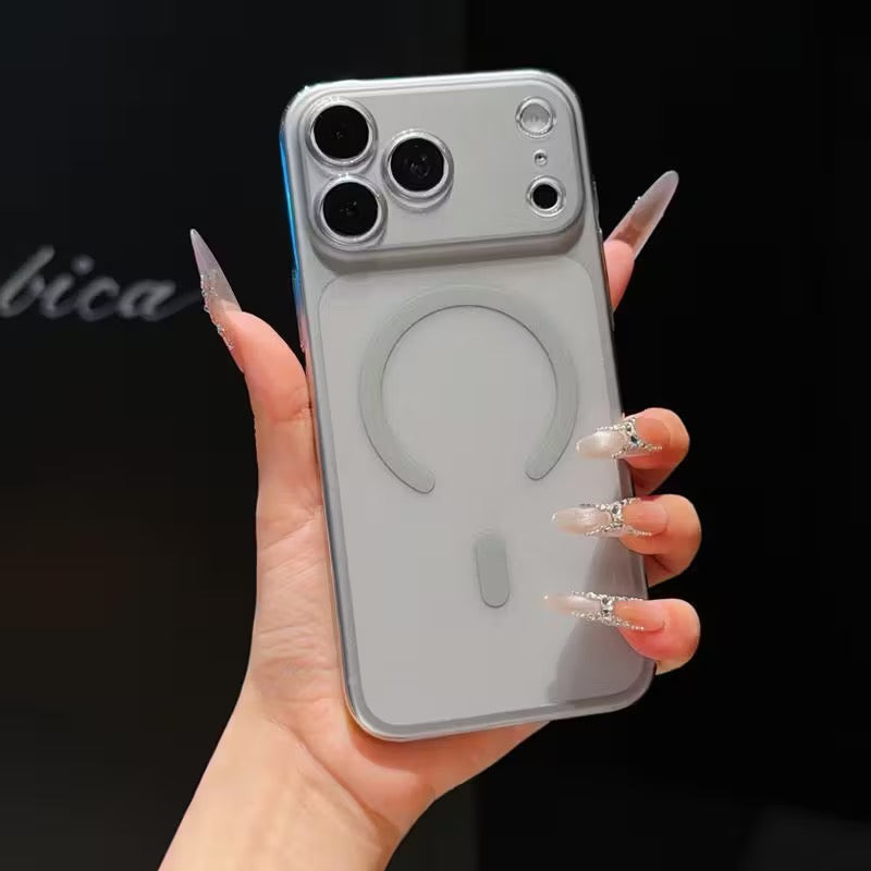 適用iphone超薄冰霧磨砂磁吸手機殼
