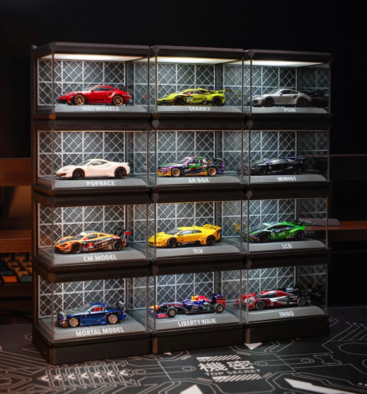 Modular Magnetic 1:64 Scale Car Model Display Case
