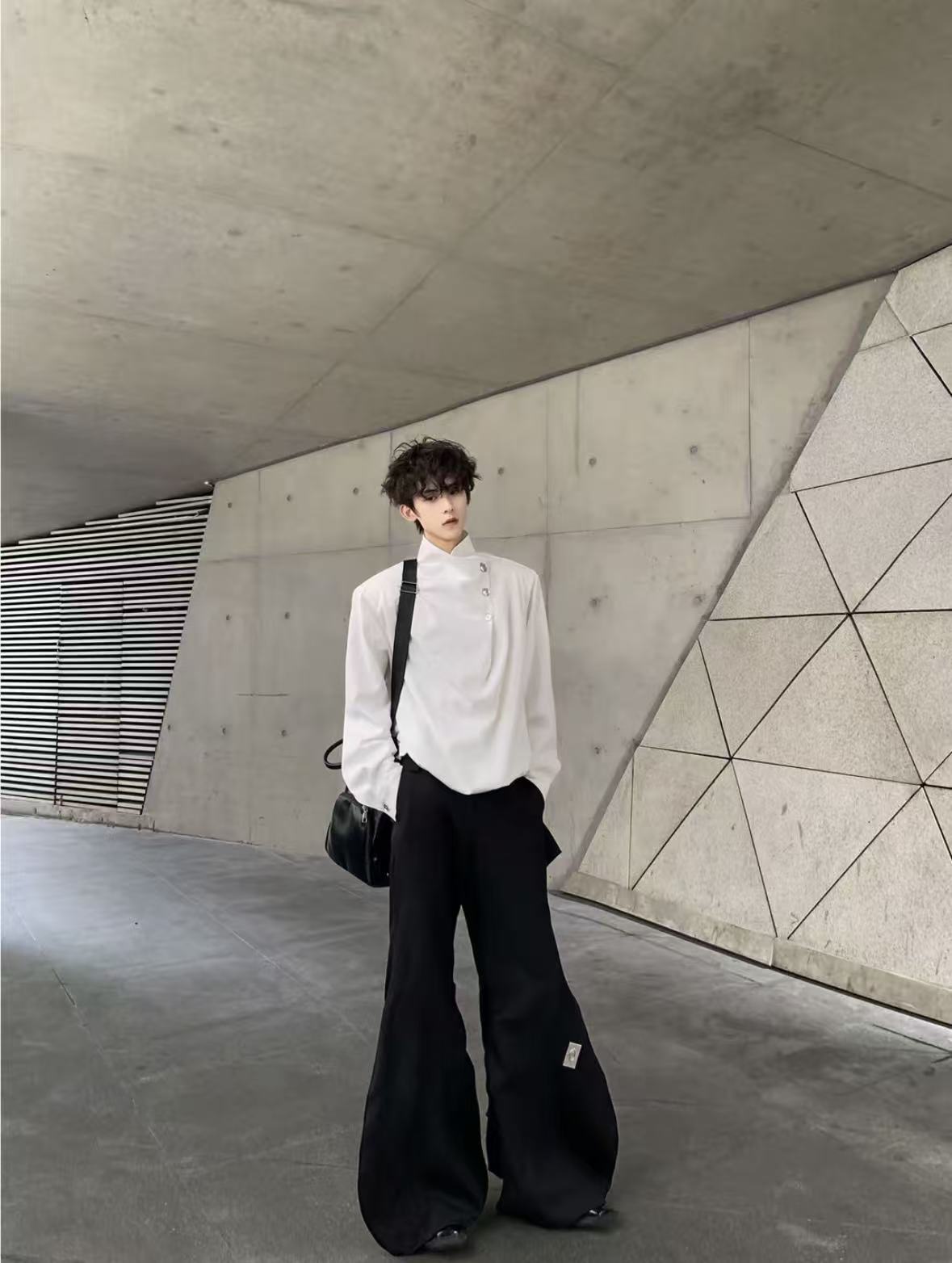 Original Niche Irregular Multi-Button Scarf-Collar Shirt (Yuta Okkotsu Cosplay)