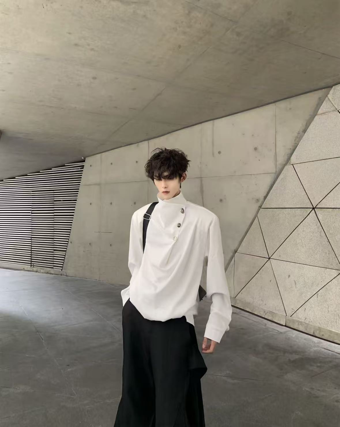 Original Niche Irregular Multi-Button Scarf-Collar Shirt (Yuta Okkotsu Cosplay)