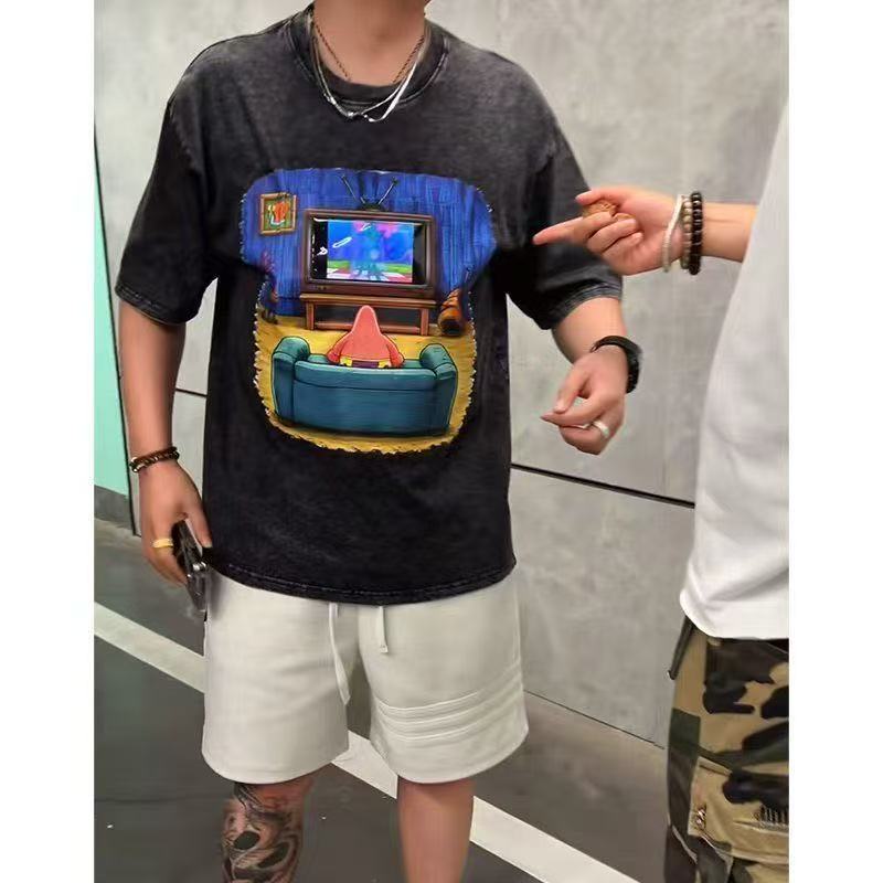 Patrick Star Animated TV Graphic Cotton Short Sleeve T-Shirt