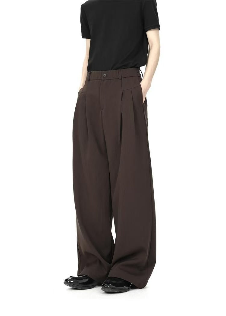 Summer Sophisticated Draping 3D Old Money Style Loose Versatile Suit Trousers