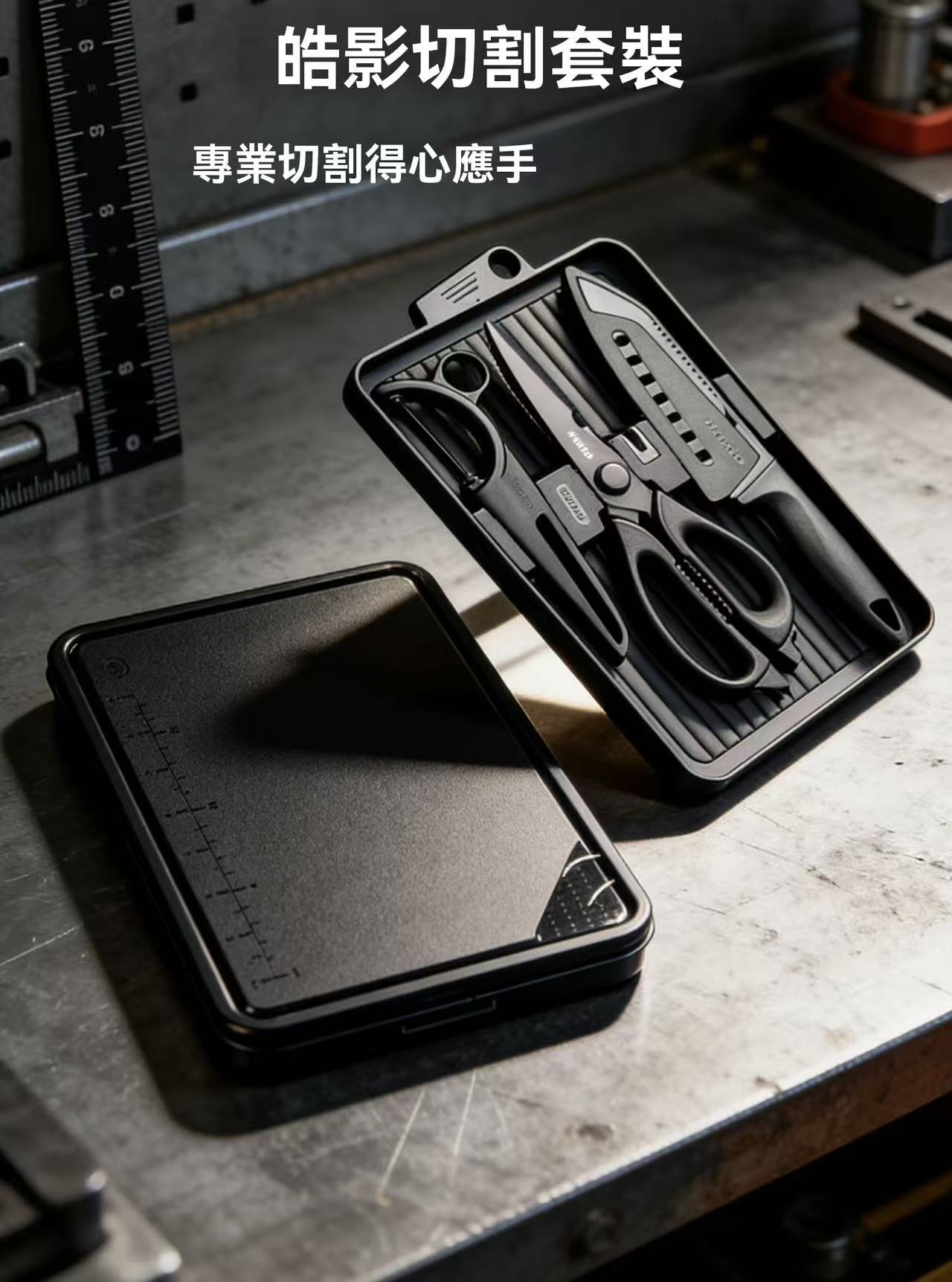 Outdoor Cutting Set - Blackened Camping Multi-functional Portable Cookware