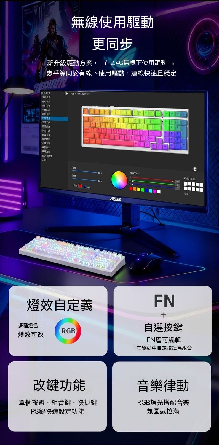 MGC98 Tri-Mode Mechanical Keyboard