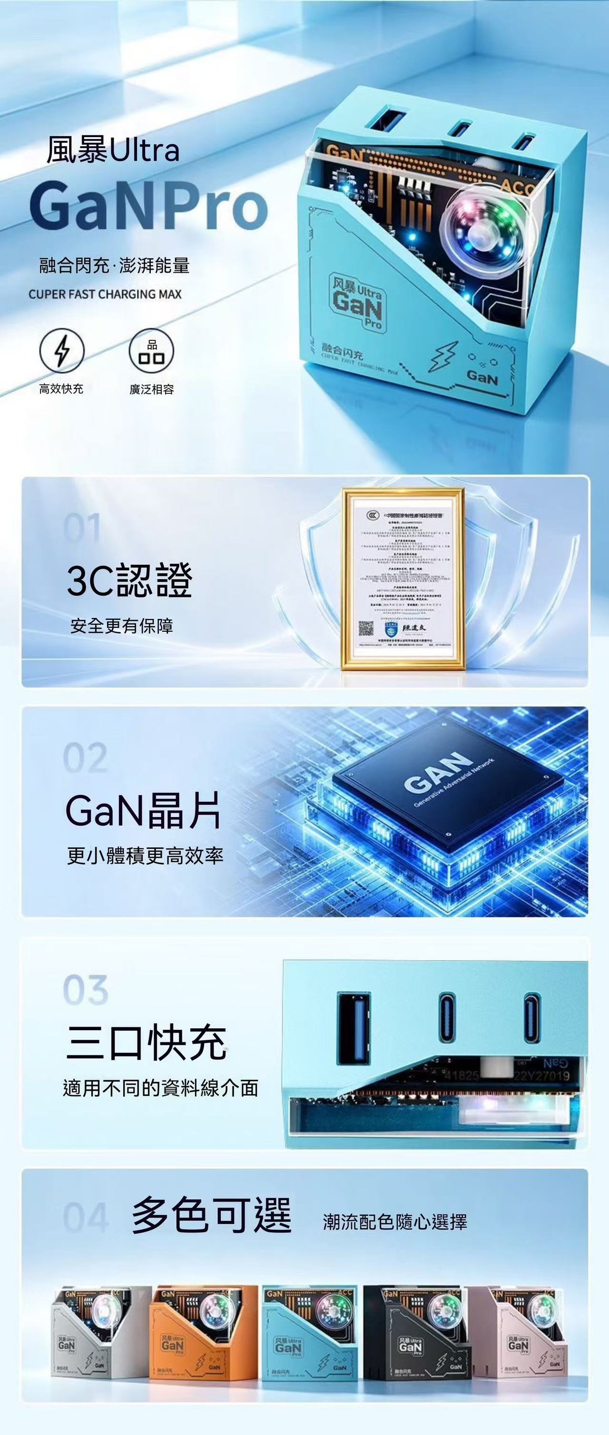 2026新款電競風暴Ultra氮化鎵快充套組