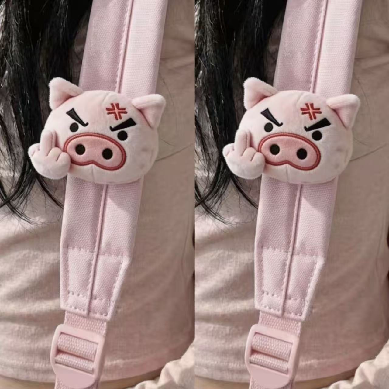 （素質豬🐷）憤怒中指小豬毛絨掛件