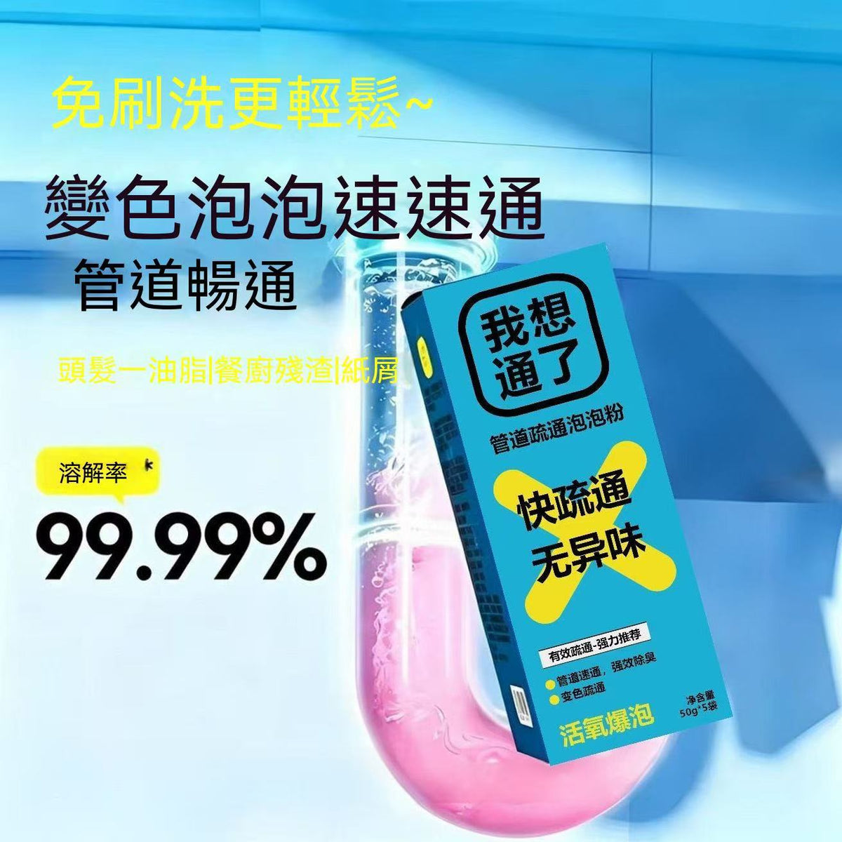「我想通了」管道疏通泡泡粉