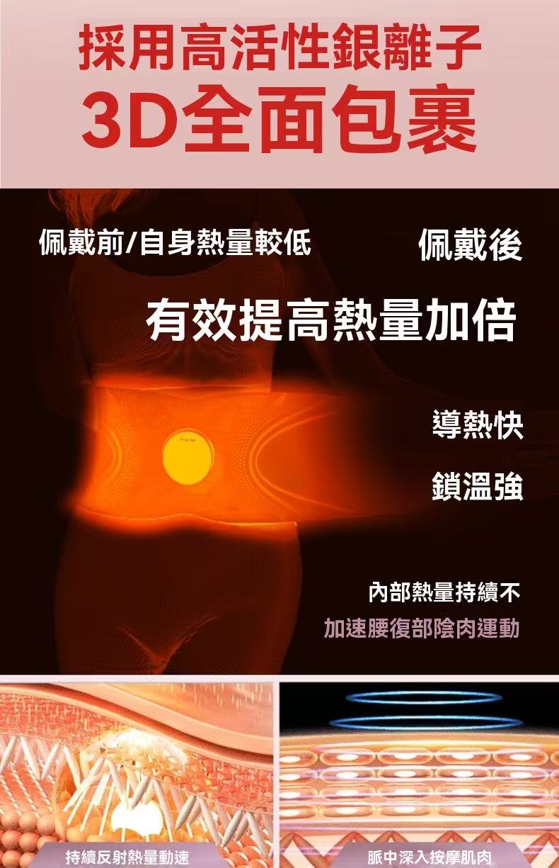 全燃紅光美塑儀（脈衝健身按摩微電流緊緻腰帶）