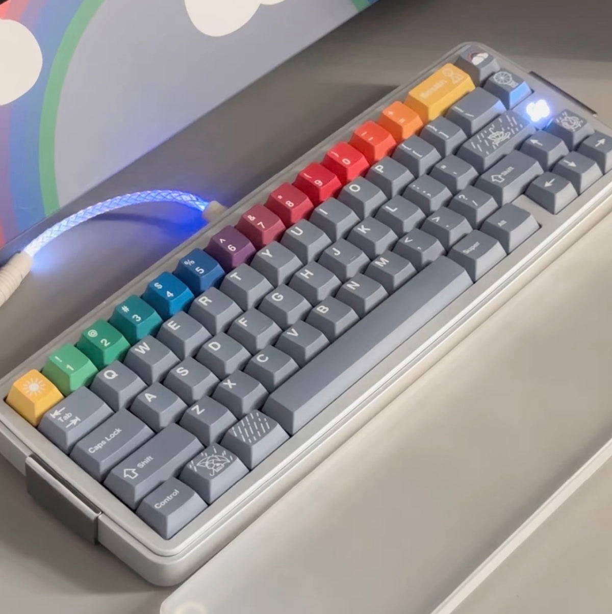 PBT Keycaps Rain After Theme Dye-Sublimated Keycaps