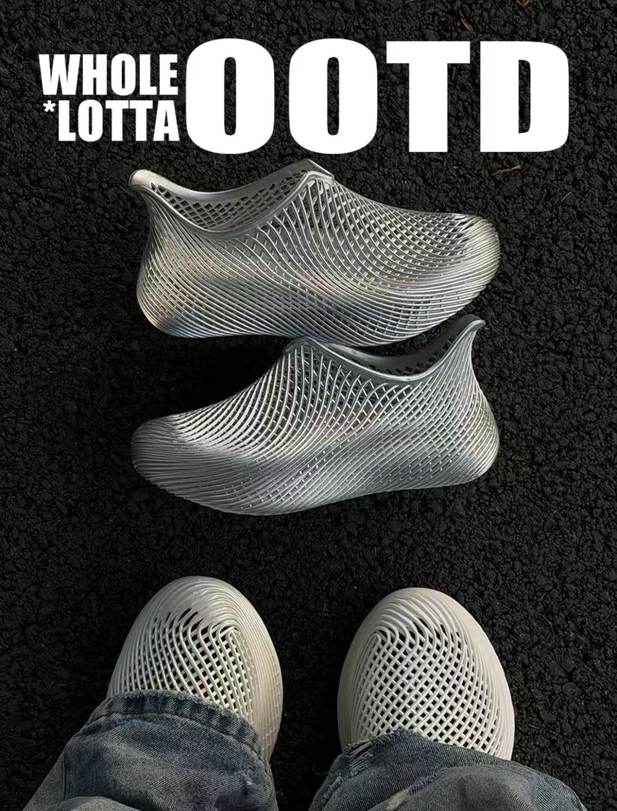 夏季新款 3D打印透氣防滑洞洞鞋