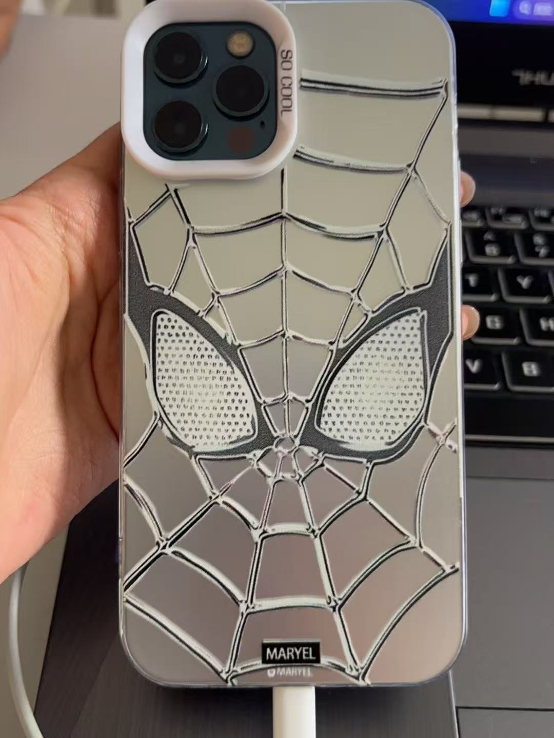 Silver Spider-Man Holographic Phone Case