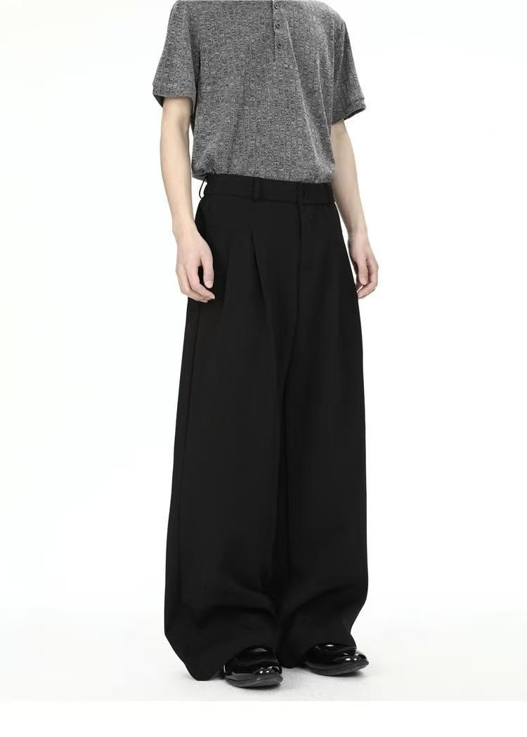 Summer Sophisticated Draping 3D Old Money Style Loose Versatile Suit Trousers