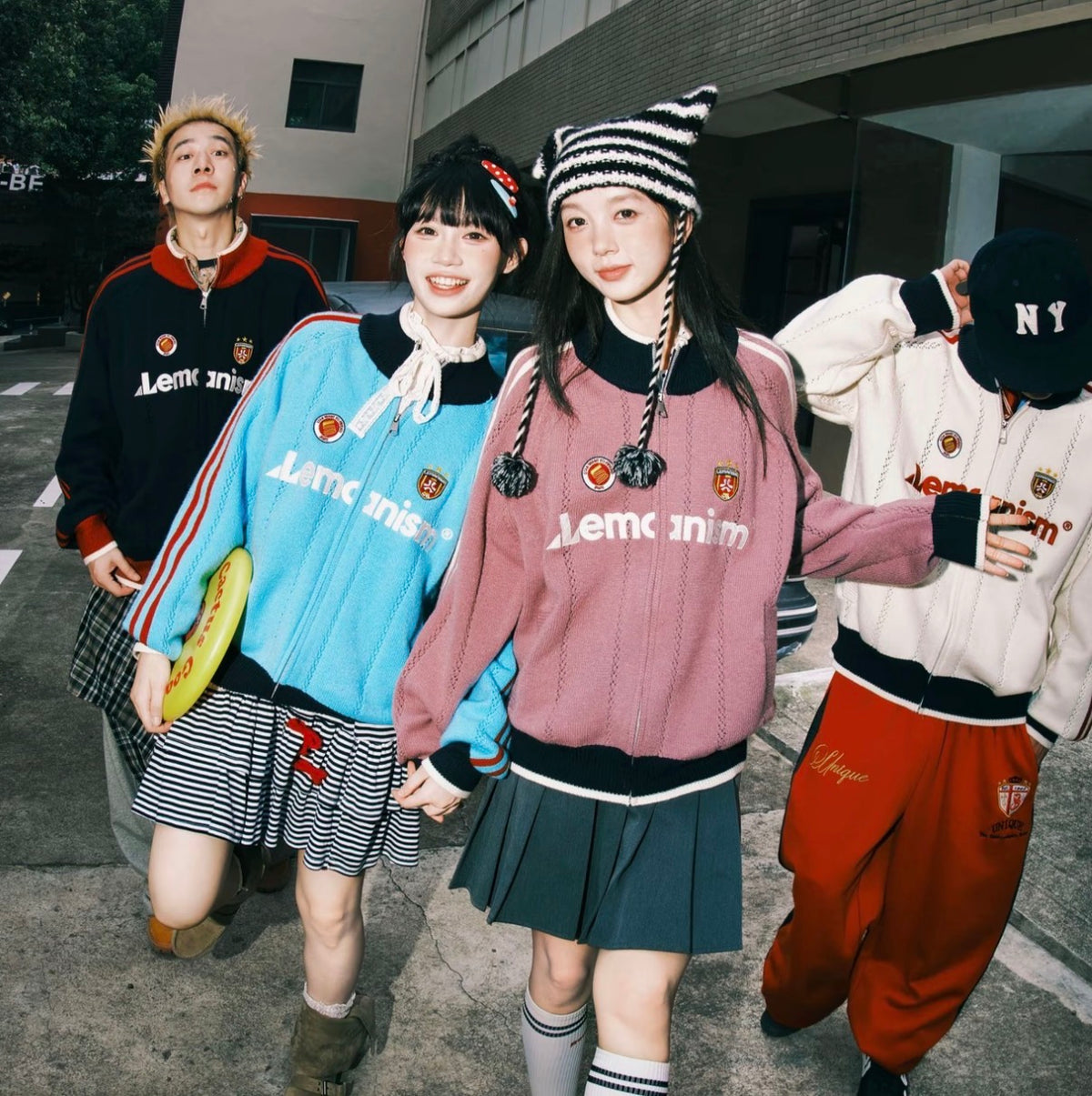 復古兩條槓外套男女秋季夾克