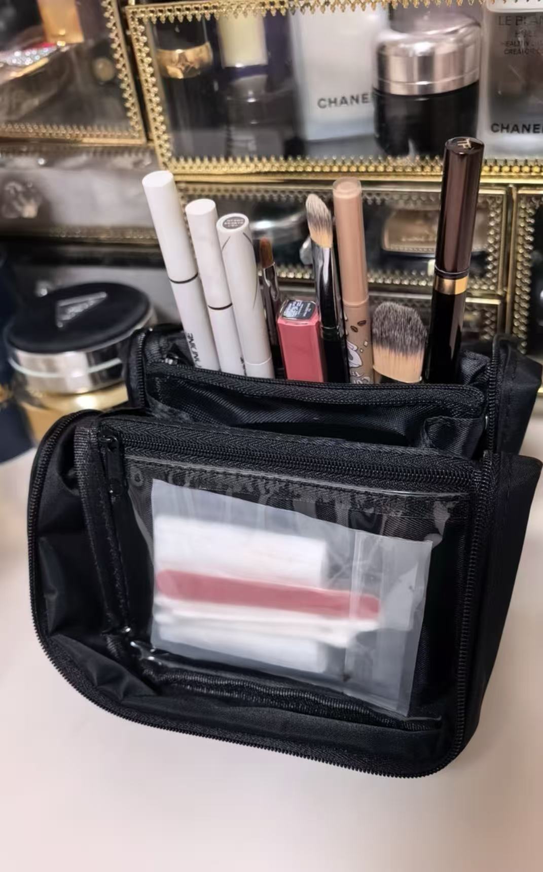 蝴蝶結聯名款全能裝子母化妝刷包