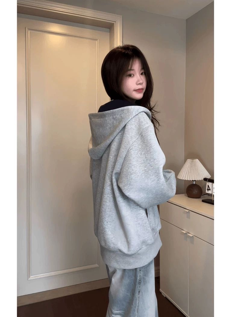 Hidden Multi-Pocket 500g Heavyweight Colorblock Stiff Cardigan Jacket