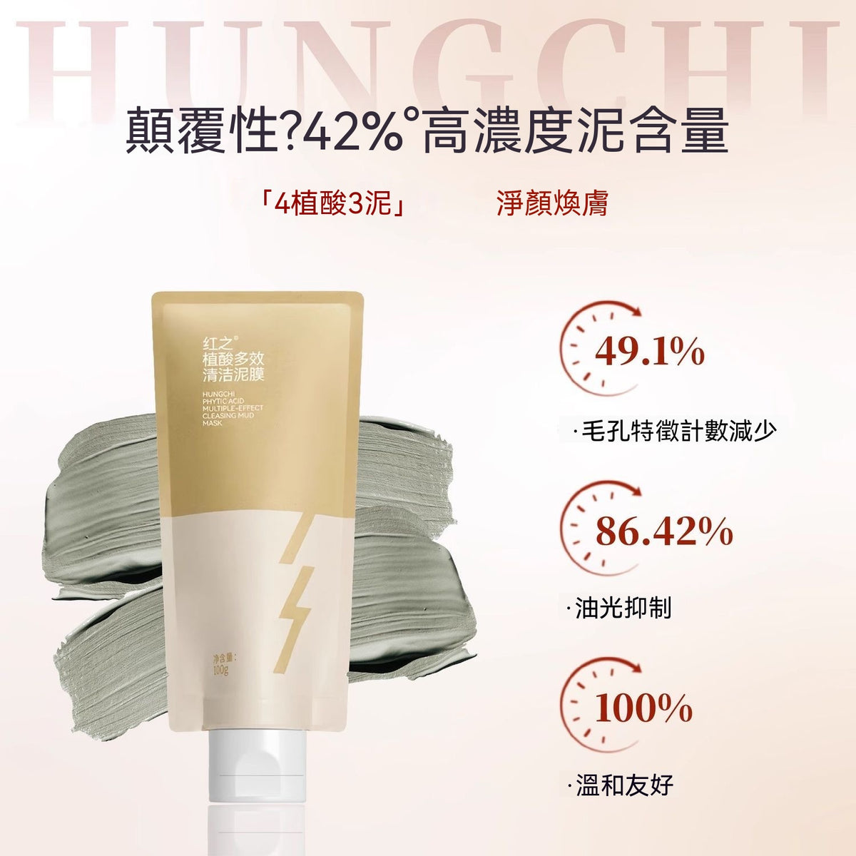 Wang Yuan's Pick: Phytic Acid Multi-Effect Cleansing Clay Mask - Blackhead Removal, Oil Control, Gentle Cleansing, Moisturizing for Oily Skin