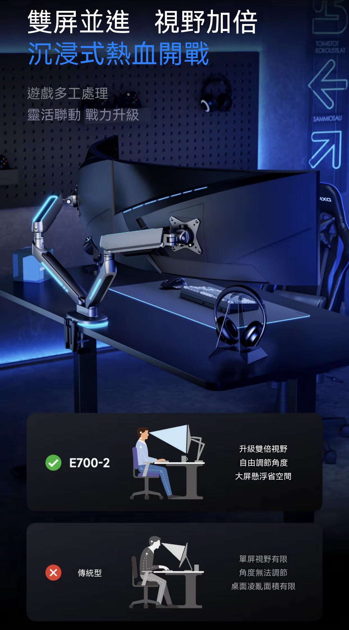 RGB Esports Cyber Monitor Stand | E700 Series