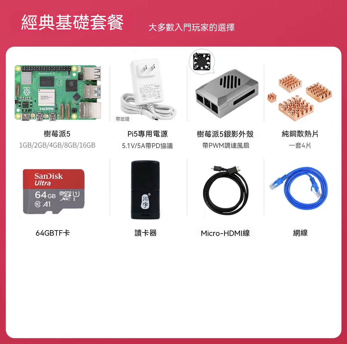 Raspberry Pi 5 開發板全系列套裝
