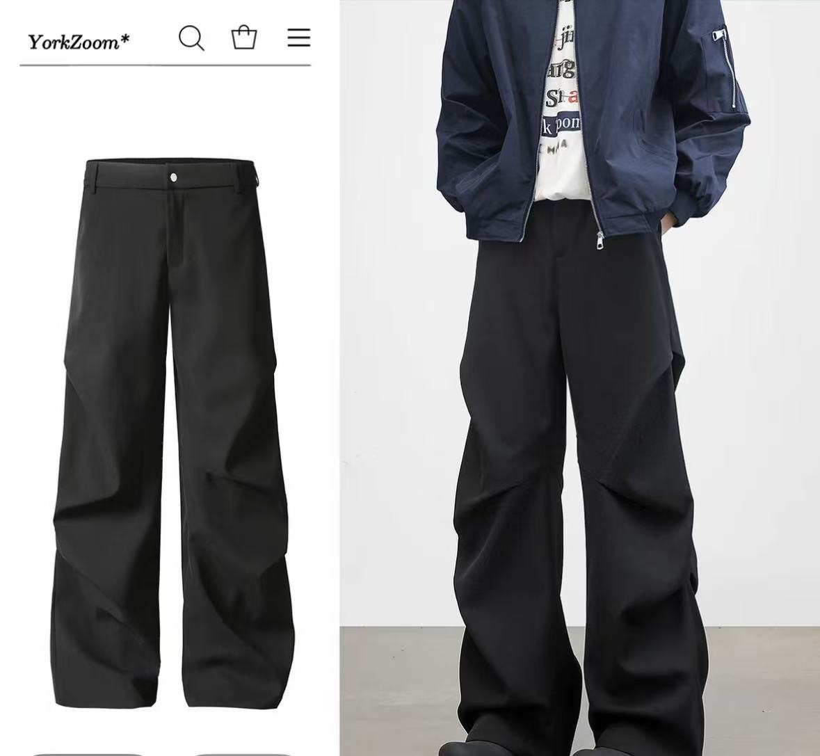 Diamond-cut pleated trousers