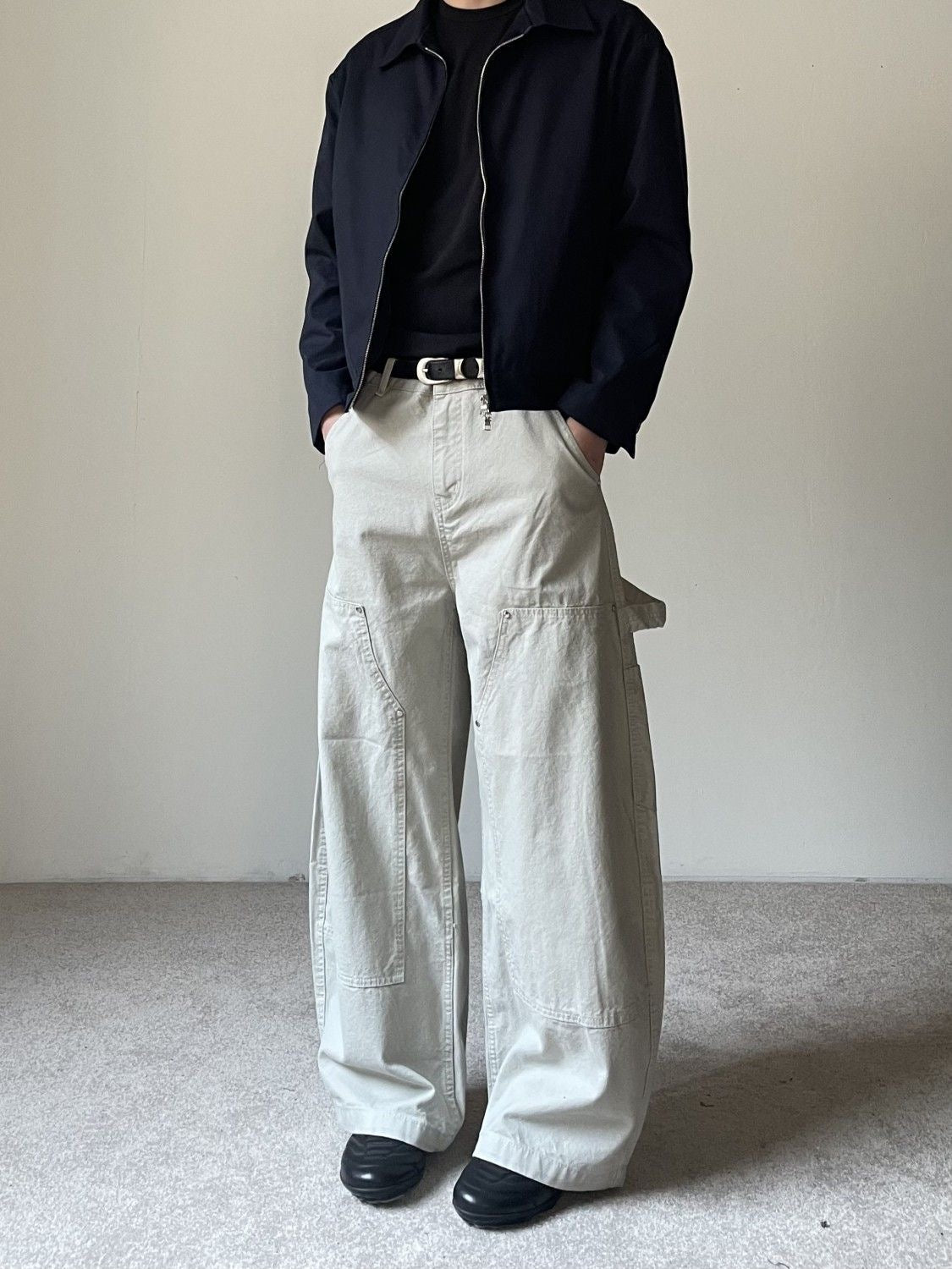 Men's Vintage Washed Distressed Logger Work Pants