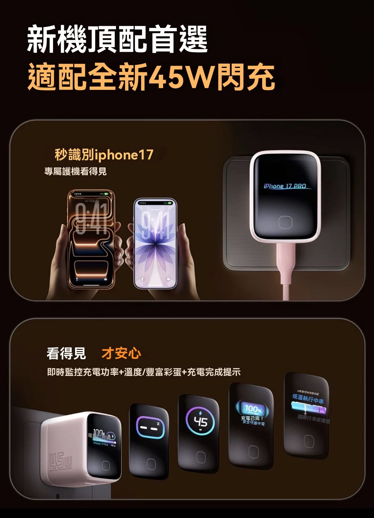 45W Screen Display Safe Charging Fast Charger
