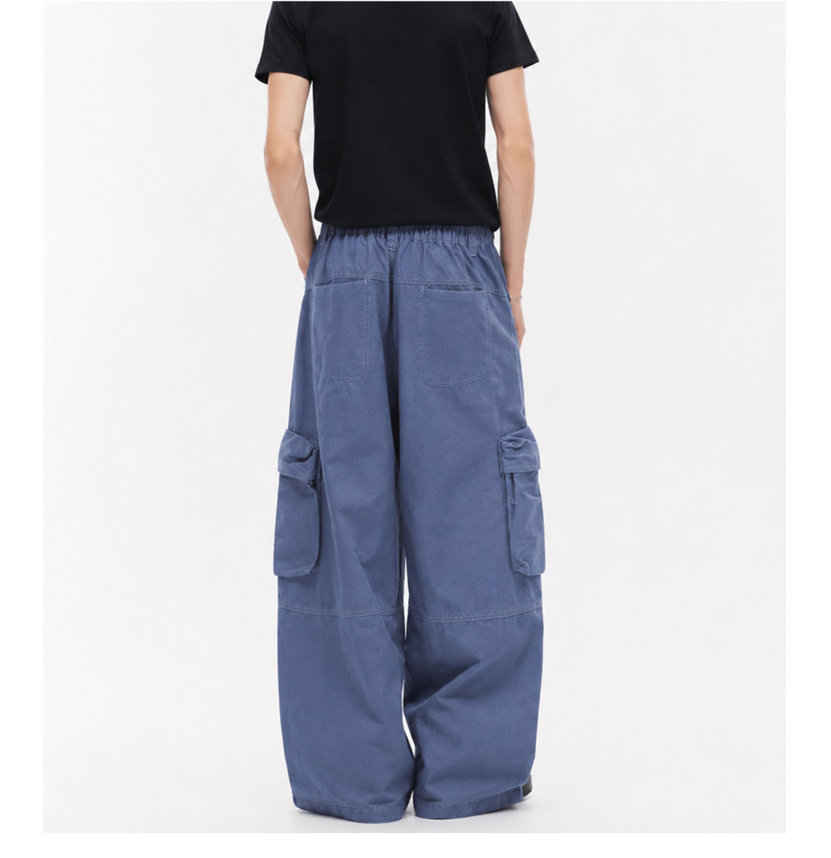 American retro distressed deconstructed loose multi-pocket cargo pants