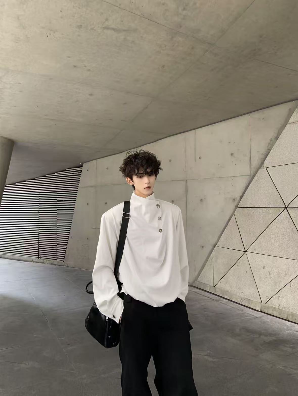 Original Niche Irregular Multi-Button Scarf-Collar Shirt (Yuta Okkotsu Cosplay)