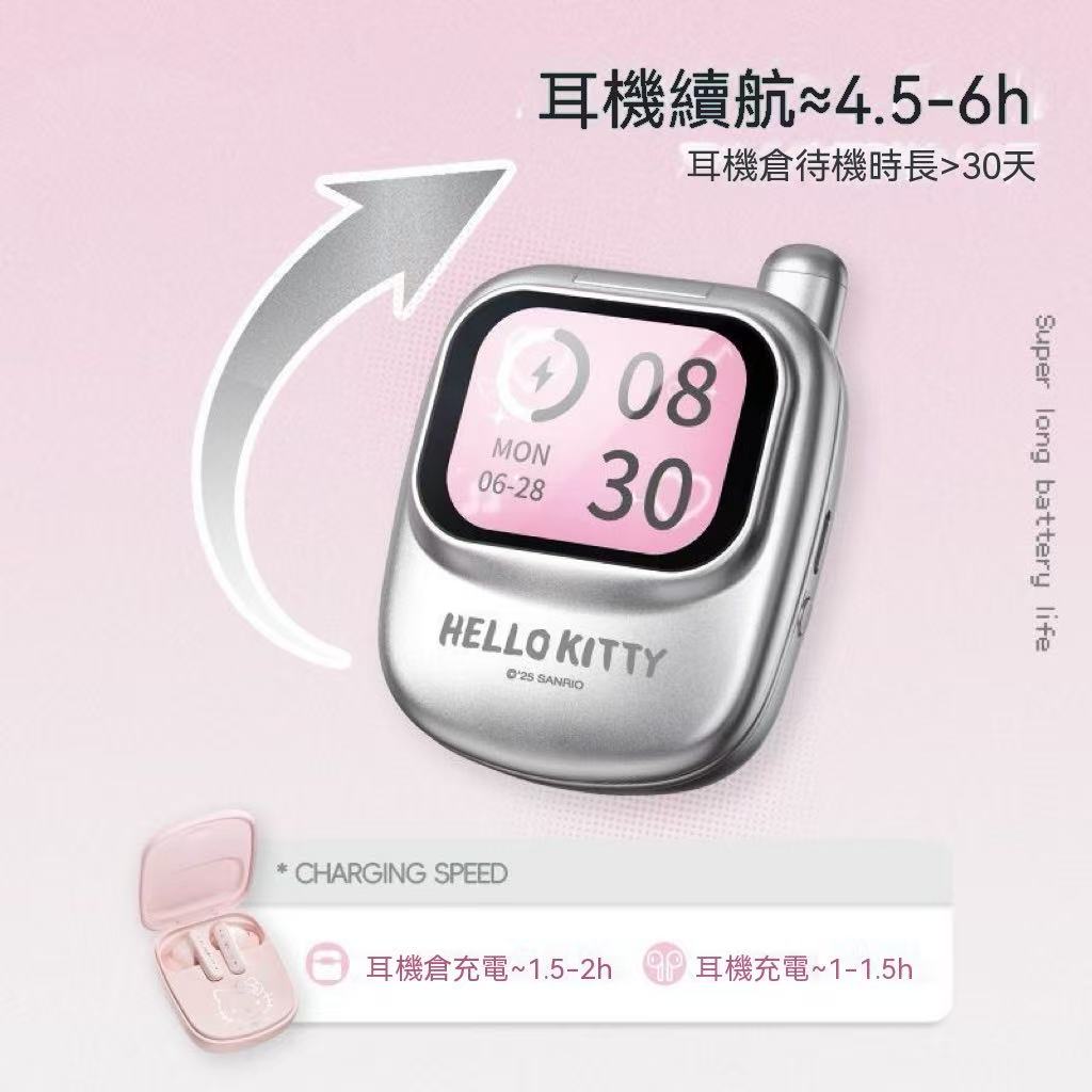 Hello Kitty Phone-Shaped Screen Bluetooth Earbuds